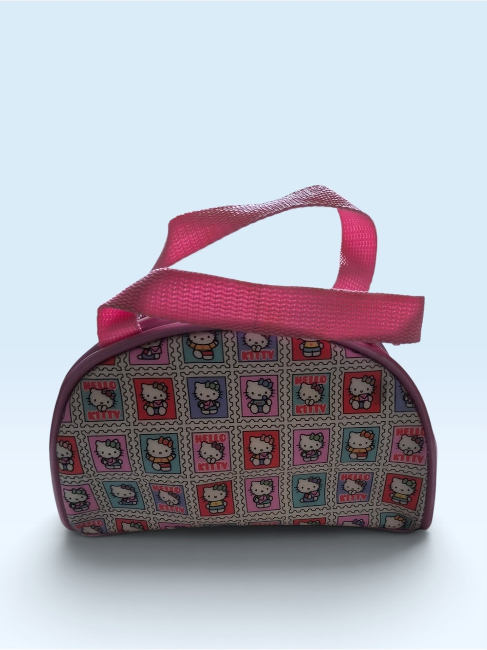 Hello Kitty Pink & White Stamp-Print Cosmetic Bag